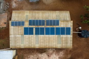 Roof with solar panels